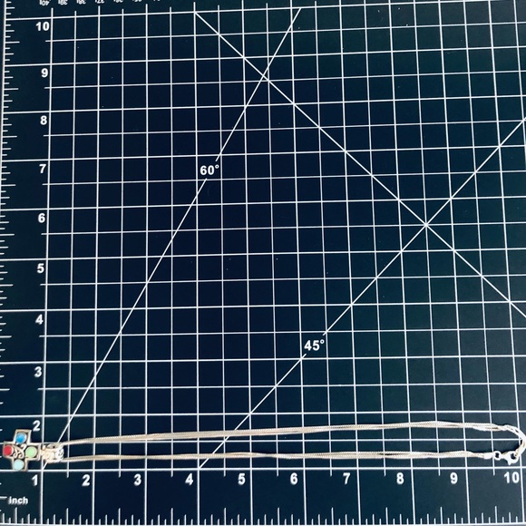 Vintage Silver Stone Cross Necklace - Picture 3 of 12